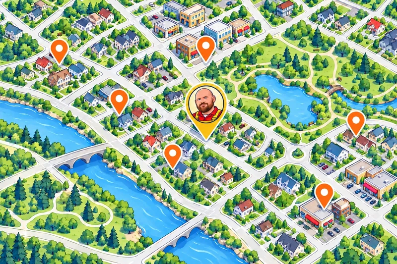 Illustrated neighborhood service map